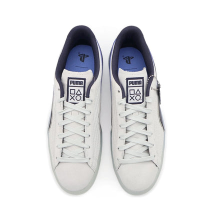 396246-01 PlayStation Puma Suede Glacial Gray New Navy (Men's)