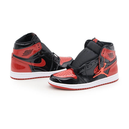555088-063 Nike Air Jordan 1 Retro High OG Patent Bred Varsity Red Black (Men's)