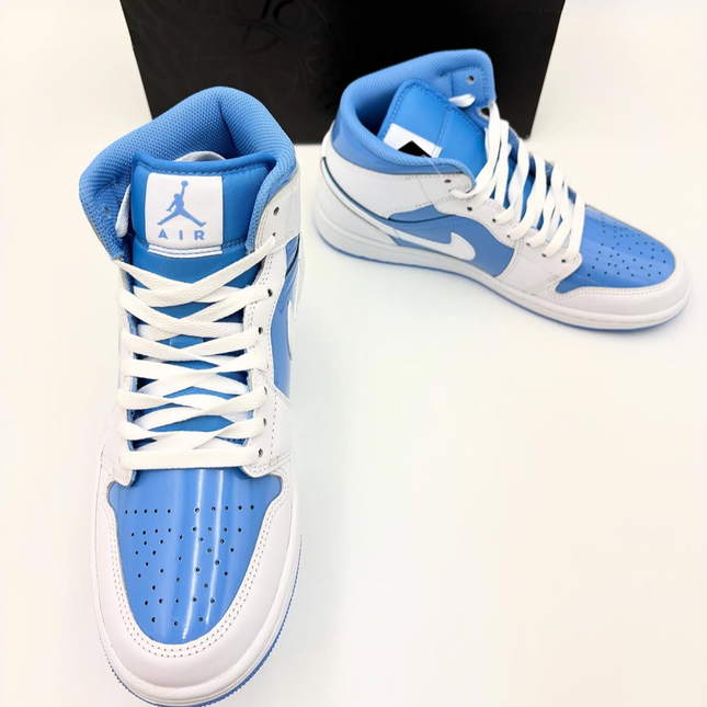 FZ2142-114 Nike Air Jordan 1 Mid White Legend Blue (Men's)