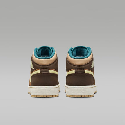 DZ6335-200 Nike GS Air Jordan 1 Mid SE Cacao Wow Ale Brown Twine Luminous Green