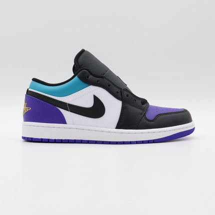553558-154 Nike Air Jordan 1 Low Bright Concord Aqua Court Purple Black (Men's)