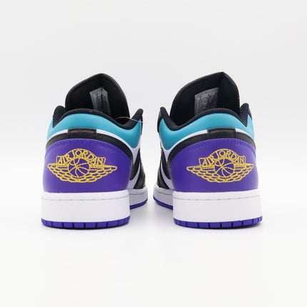 553558-154 Nike Air Jordan 1 Low Bright Concord Aqua Court Purple Black (Men's)