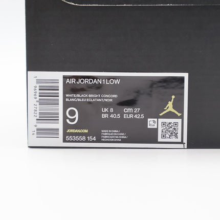 553558-154 Nike Air Jordan 1 Low Bright Concord Aqua Court Purple Black (Men's)