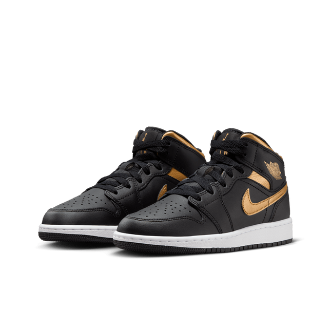 DQ8426-071 Nike Air Jordan 1 Mid Black Metallic Gold (Men's)