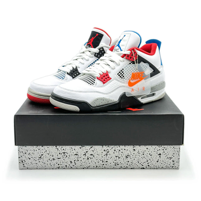 CI1184-146 Nike Air Jordan 4 Retro What The 4 Fire Red Military Blue Grey (Men's
