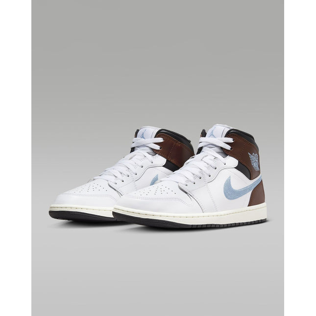 FQ7831-142 Nike Air Jordan 1 Mid SE White Black Sail Blue Grey (Men's)