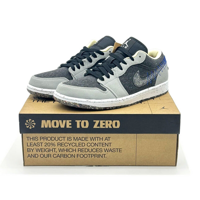 DM4657-001 Nike Air Jordan 1 Low Crater Grey Light Smoke Gray Black Blue (Men's)