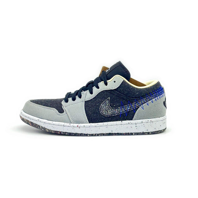 DM4657-001 Nike Air Jordan 1 Low Crater Grey Light Smoke Gray Black Blue (Men's)