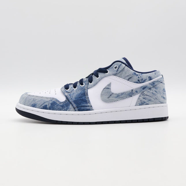 CZ8455-100 Nike Air Jordan 1 Low Washed Denim Midnight Navy White Blue (Men's)