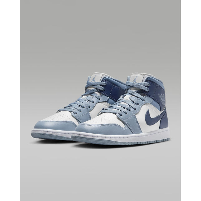 BQ6472-140 Nike Air Jordan 1 Mid White Diffused Blue (Women's)