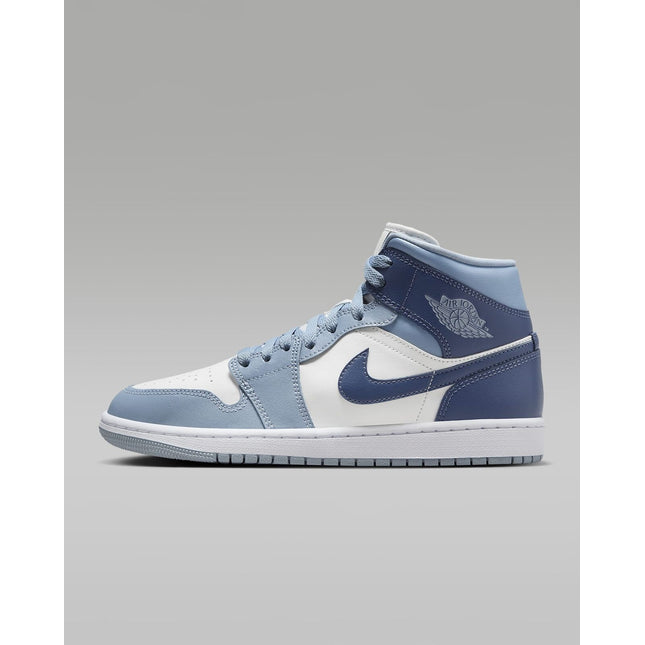 BQ6472-140 Nike Air Jordan 1 Mid White Diffused Blue (Women's)