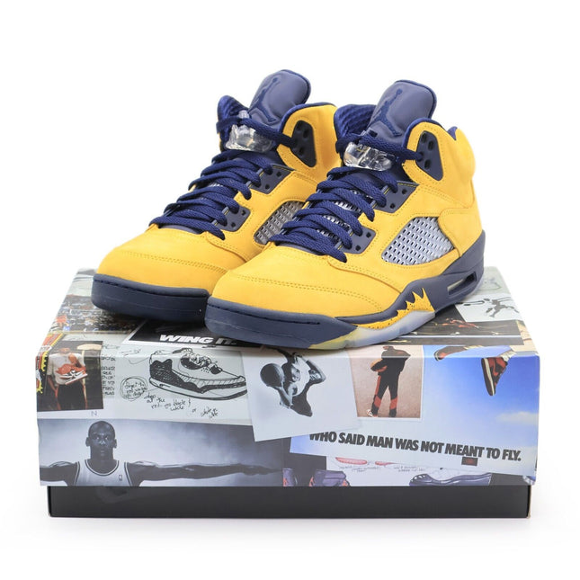 CQ9541-704 Nike Air Jordan 5 Retro SP Michigan Amarillo College Navy (Men's)