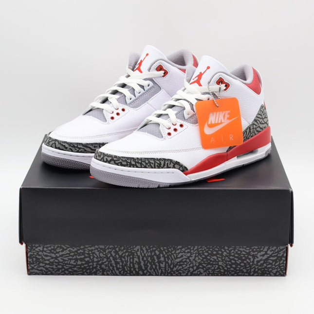 DN3707-160 Nike Air Jordan 3 OG Fire Red White Cement Grey Black (Men's)