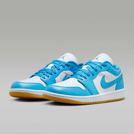 DC0774-104 Nike Air Jordan 1 Low White Gum Light Brown Dark Powder Blue (Women's
