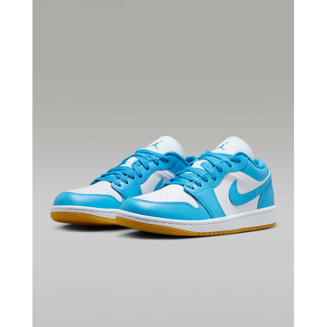 DC0774-104 Nike Air Jordan 1 Low White Gum Light Brown Dark Powder Blue (Women's