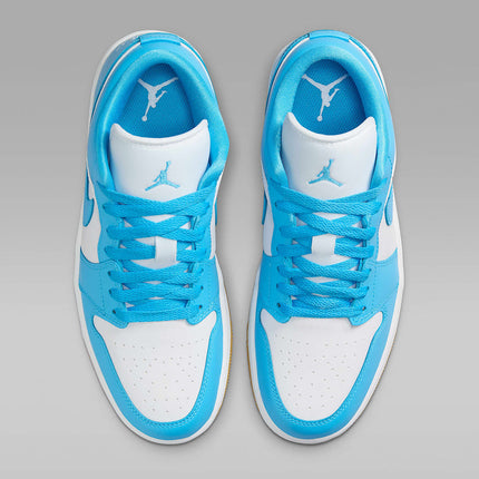 DC0774-104 Nike Air Jordan 1 Low White Gum Light Brown Dark Powder Blue (Women's