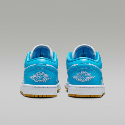 DC0774-104 Nike Air Jordan 1 Low White Gum Light Brown Dark Powder Blue (Women's