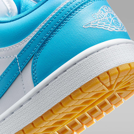 DC0774-104 Nike Air Jordan 1 Low White Gum Light Brown Dark Powder Blue (Women's