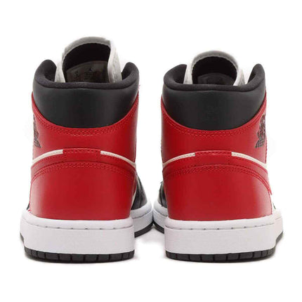 BQ6472-160 Nike Air Jordan 1 Mid Sail Off Noir White Gym Red (Women's)