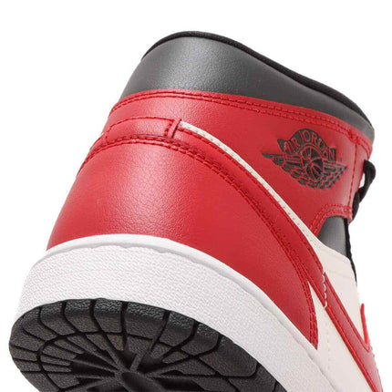 BQ6472-160 Nike Air Jordan 1 Mid Sail Off Noir White Gym Red (Women's)