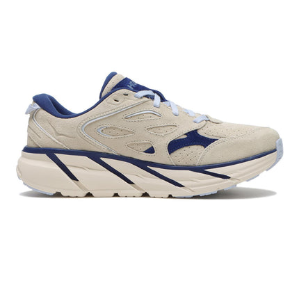 1122571-OTH Hoka Clifton L Suede Oat Milk Bellwether Blue (Men's)