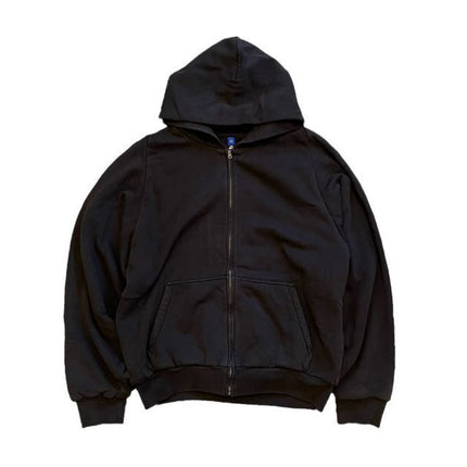 YEEZY GAP Doubleface Wide Silhouette Zip Up Sweat Hoodie Black