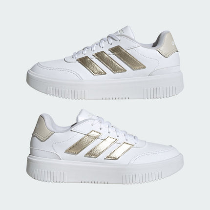 JI2203 adidas Courtblock Cloud White Cyber Metallic Orbit Grey (Women's)