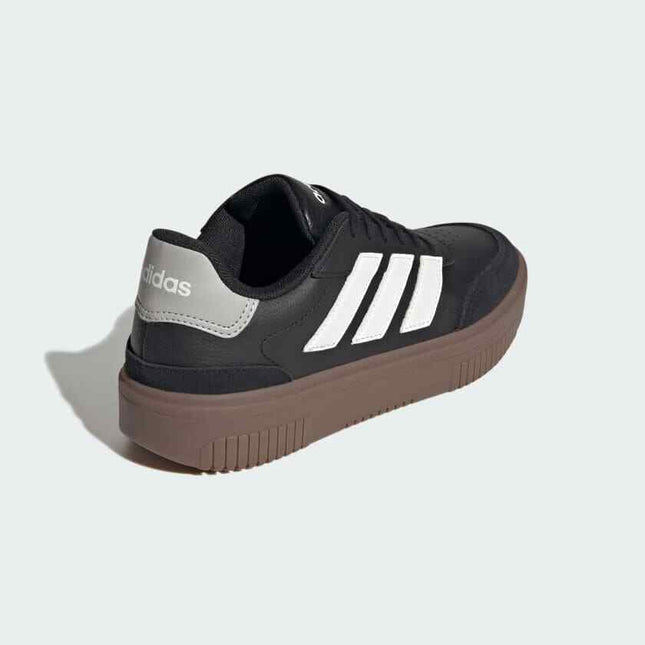 JP9640 adidas Courtblock Core Black Core White Grey Two (Women's)