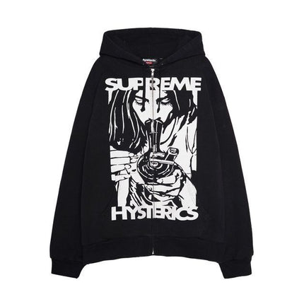 Supreme HYSTERIC GLAMOUR Thermal Lined Zip Up Hooded Sweatshirt Black