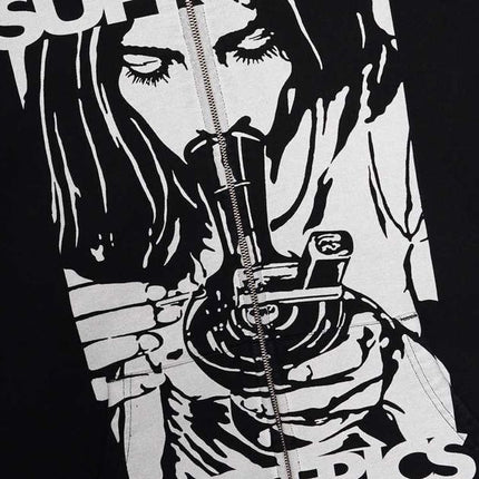 Supreme HYSTERIC GLAMOUR Thermal Lined Zip Up Hooded Sweatshirt Black