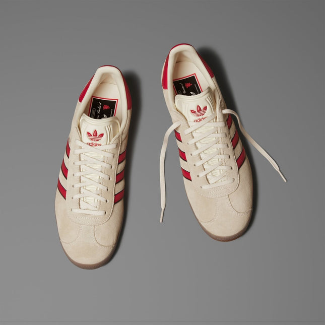 JS3040 Manchester United adidas Originals Gazelle Terrace Cream White Red (Men's