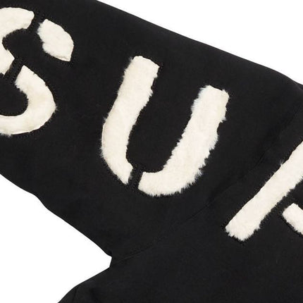 Supreme Faux Fur Lined Zip Up Hooded Sweatshirt Black