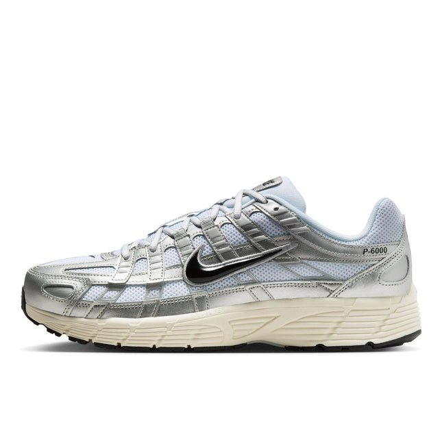 CD6404-105 NIKE P-6000 WHITE/BLACK-METALLIC SILVER-FLT SILVER (Men's)