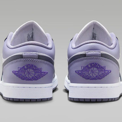 553558-145 Nike Air Jordan 1 Low White Dark Blue Grey Purple Comet Indigo (Men's