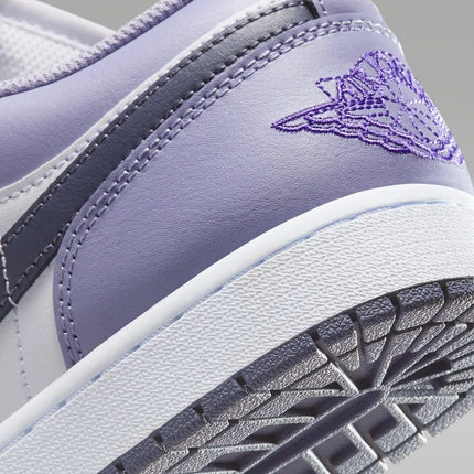 553558-145 Nike Air Jordan 1 Low White Dark Blue Grey Purple Comet Indigo (Men's