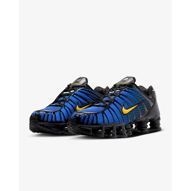 IB7670-001 Nike Shox TL Black Varsity Maize Metallic Silver Lyon Blue (Men's)