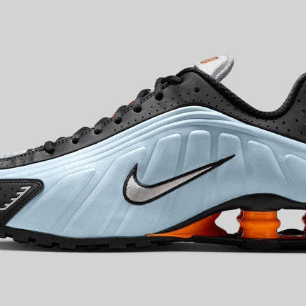 AR3565-401 Nike Shox R4 Blue Tint Total Orange Black Metallic Silver (Women's)
