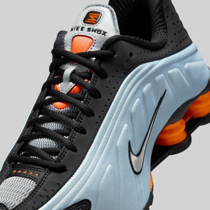 AR3565-401 Nike Shox R4 Blue Tint Total Orange Black Metallic Silver (Women's)