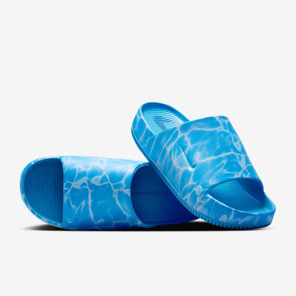 HQ1125-400 Nike Calm Printed Slide Coast Signal Blue Antarctica Coast (Men's)