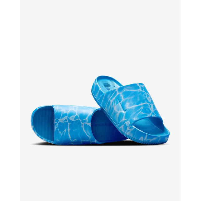 HQ1125-400 Nike Calm Printed Slide Coast Signal Blue Antarctica Coast (Men's)
