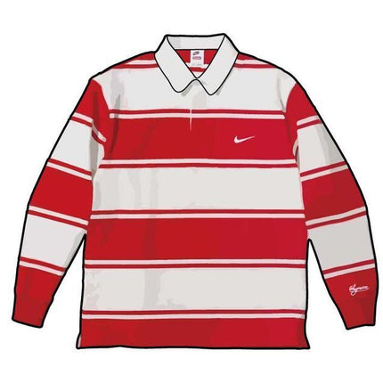Supreme x Nike Stripe Rugby Red
