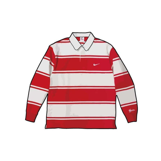 Supreme x Nike Stripe Rugby Red