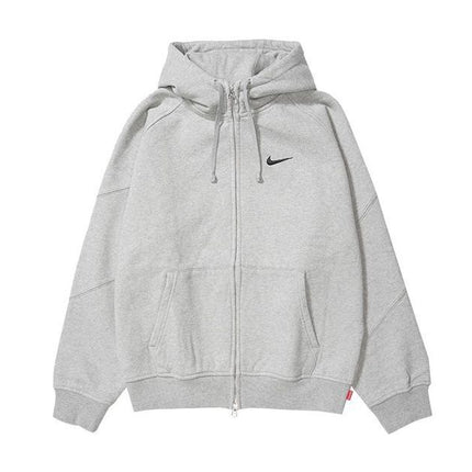 HF9633-063 Supreme Nike Zip Up Hooded Sweatshirt Heather Grey