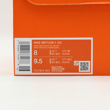 FQ1854-003 Nike Metcon 1 OG Workout Shoes Dark Grey Volt Black White (Men's)