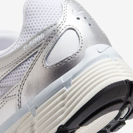 BV1021-106 Nike P-6000 White Blue Tint Sail Metallic Silver (Women's)