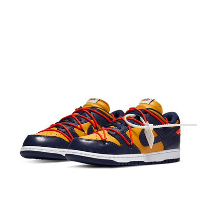 CT0856-700 Off-White �~ Nike Dunk Low LTHR  University GoldMidnight Navy (Men's)