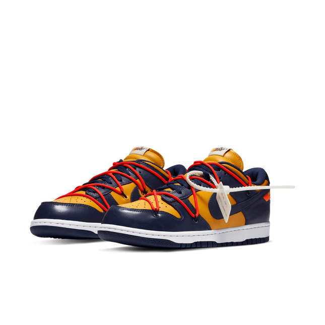 CT0856-700 Off-White �~ Nike Dunk Low LTHR  University GoldMidnight Navy (Men's)