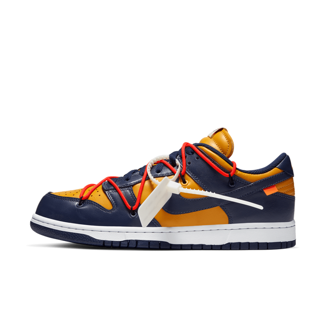 CT0856-700 Off-White �~ Nike Dunk Low LTHR  University GoldMidnight Navy (Men's)
