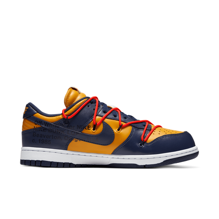 CT0856-700 Off-White �~ Nike Dunk Low LTHR  University GoldMidnight Navy (Men's)