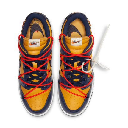 CT0856-700 Off-White �~ Nike Dunk Low LTHR  University GoldMidnight Navy (Men's)
